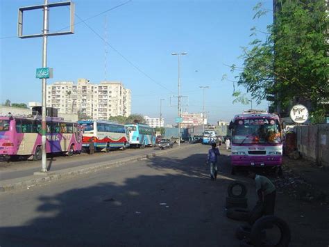 taj complex karachi bus stop.